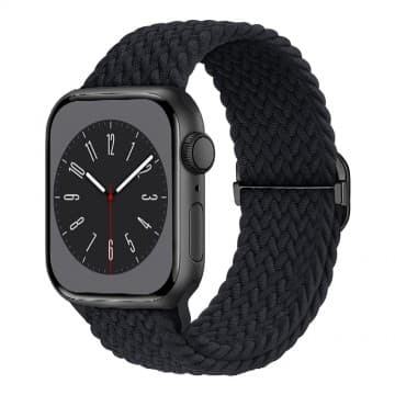 REDEFINE Braided Stretchy Adjustable Watch Band for Apple Watch 42mm / 44mm / 45mm / 49mm-Black