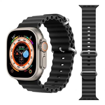 REDEFINE Ocean Silicone Sport Watch Band for Apple Watch 38mm / 40mm / 41mm-Black